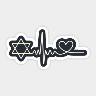 Heartbeat Star of David Sticker